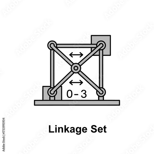 Mechanical linkage set diagram illustrating engineering design and motion.