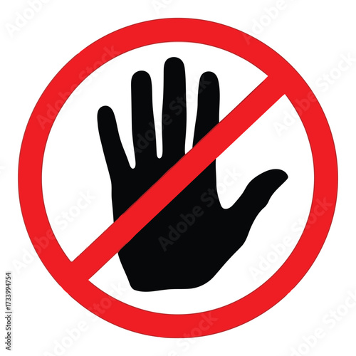 Vector art of stop hand symbol