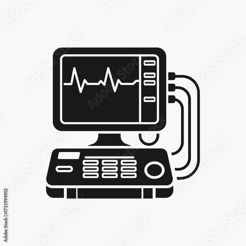 Ecg Machine, cardiogram, Electrocardiogram icon vector