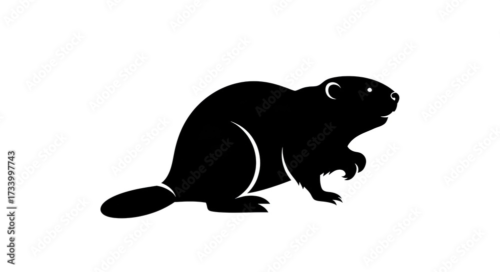 Obraz premium Beaver silhouette isolated design