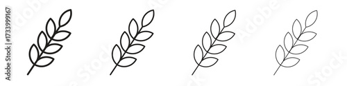 Wheat icons designed in outline, line and stroke style