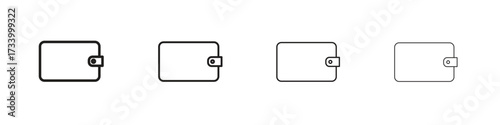 Wallet icons designed in outline, line and stroke style