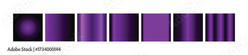 Abstract purple gradient squares and stripes with varying intensity and texture, showcasing a spectrum of violet hues isolated on transparent background