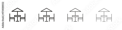 Terrace icons designed in outline, line and stroke style
