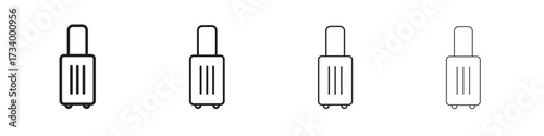 Suitcase icons designed in outline, line and stroke style