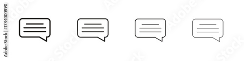 Subtitles icons designed in outline, line and stroke style