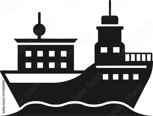 Bulk Carrier icon silhouette black icon