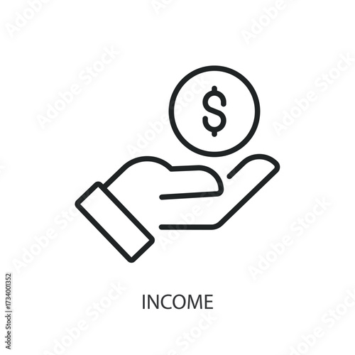 Income thin line vector icons.