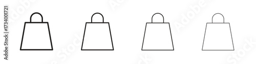 Shopping bag icons designed in outline, line and stroke style