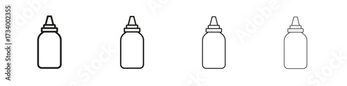 Sauce icons designed in outline, line and stroke style
