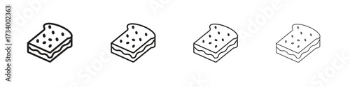 Sandwich icons designed in outline, line and stroke style