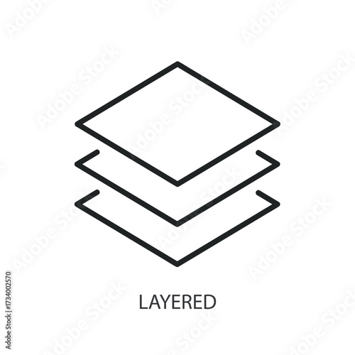 Layered thin line vector icons.