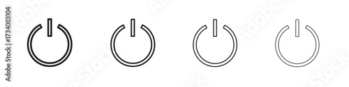 Power icons designed in outline, line and stroke style