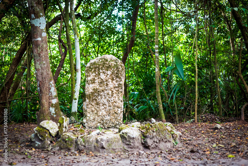 Coba pyramids archeological site in Mexico