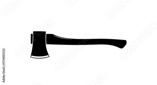 Axe Illustration - Black and White Wood Chopping Tool.