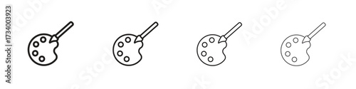Palette icons designed in outline, line and stroke style