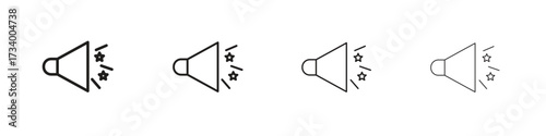 Megaphone icons designed in outline, line and stroke style