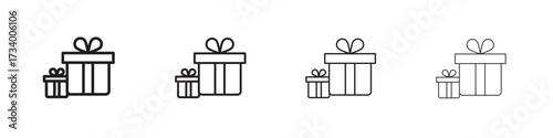 Gifts icons designed in outline, line and stroke style