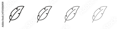 Feather icons designed in outline, line and stroke style