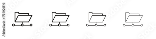 FTP icons designed in outline, line and stroke style
