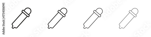 Eye dropper icons designed in outline, line and stroke style