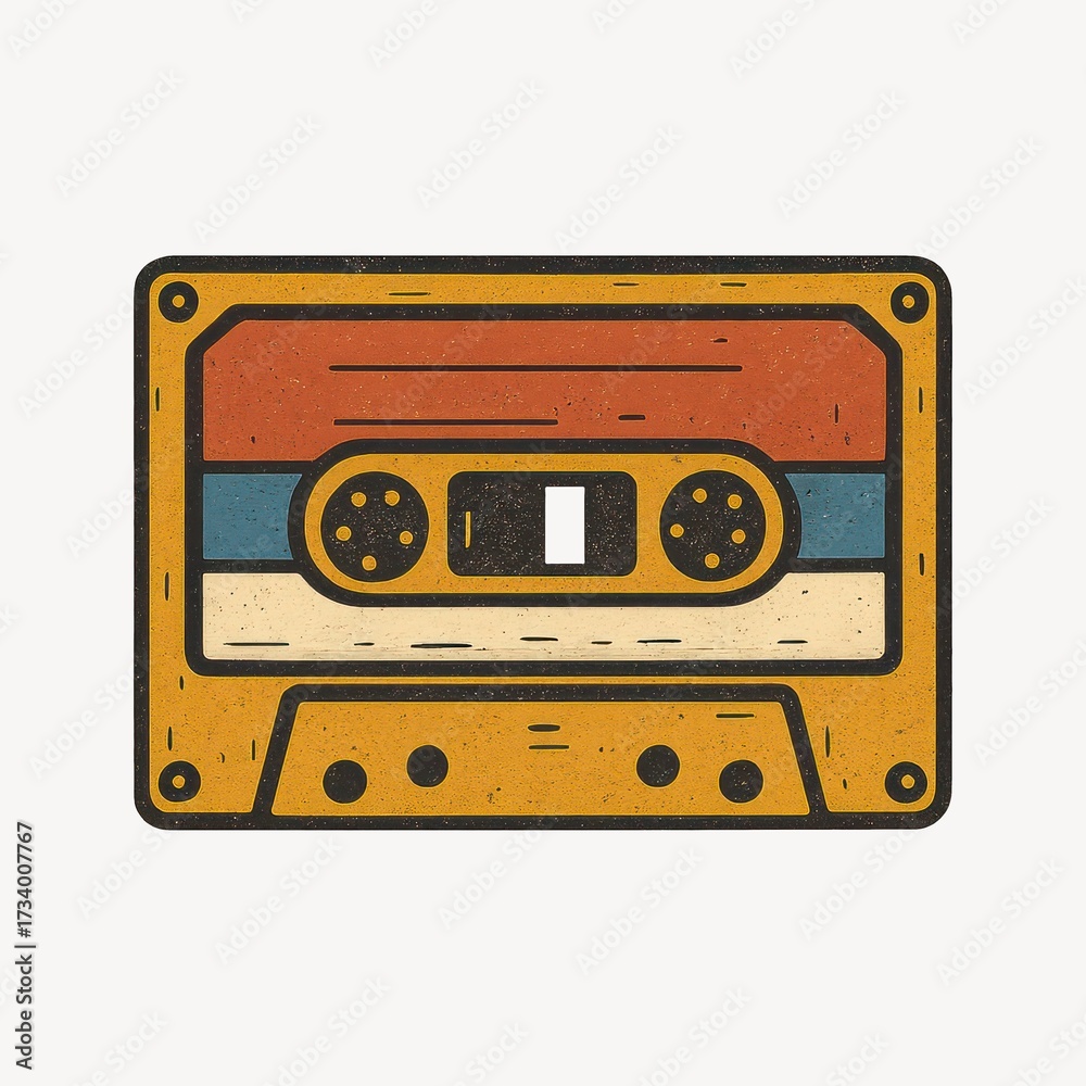 Obraz premium Retro cassette tape illustration