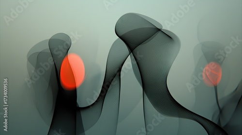 Abstract interplay of flowing lines and subtle color tones.