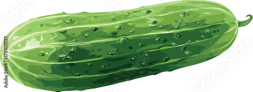 cucumber simple flat vegetable digital illustration 