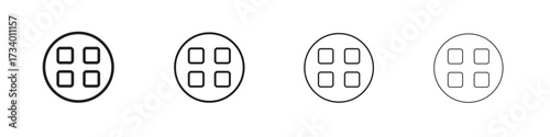 Apps icons designed in outline, line and stroke style