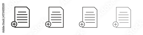 Add document icons designed in outline, line and stroke style