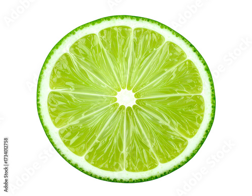 Juicy slice of lime isolated on transparent png