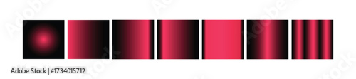 Abstract gradient progression from a soft red glow to sharp vertical red lines on a black background isolated on transparent background