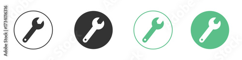 Wrench icons concepts. black sign set