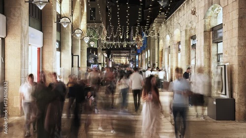Jerusalem Mamila shopping center night lapse