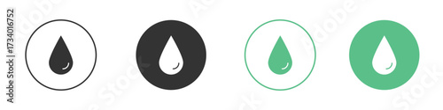Water drop icons concepts. black sign set