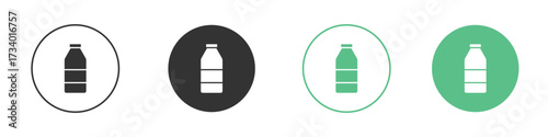 Water bottle icons concepts. black sign set