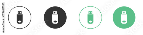 USB pendrive icons concepts. black sign set