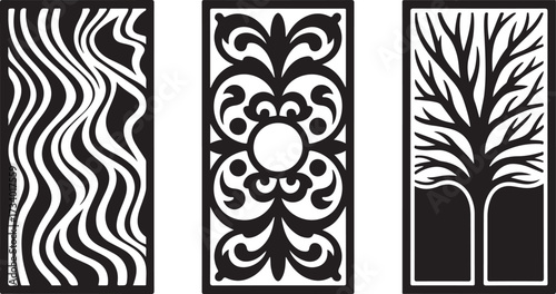 Modern panels for laser cutting with nature design