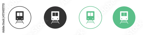 Train icons concepts. black sign set