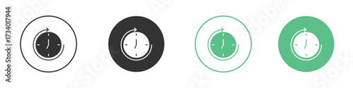 Time forward icons concepts. black sign set
