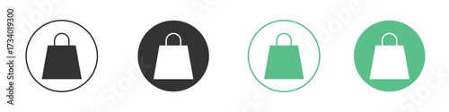 Shopping bag icons concepts. black sign set