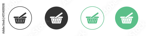 Shopping basket icons concepts. black sign set