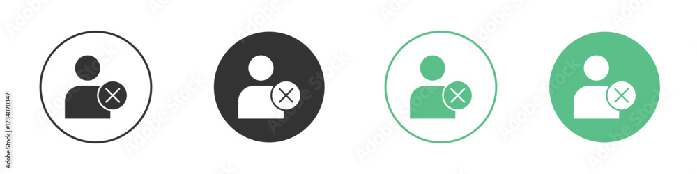 Fototapeta premium Remove user icons concepts. black sign set