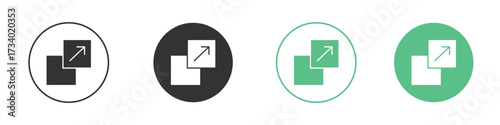 Resize icons concepts. black sign set