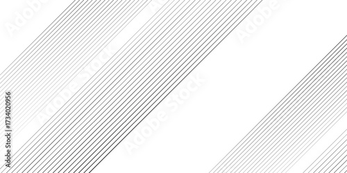 Black line halftone white gradation texture background. Fading stripped diagonal gradient. Vanishing pararel concept.