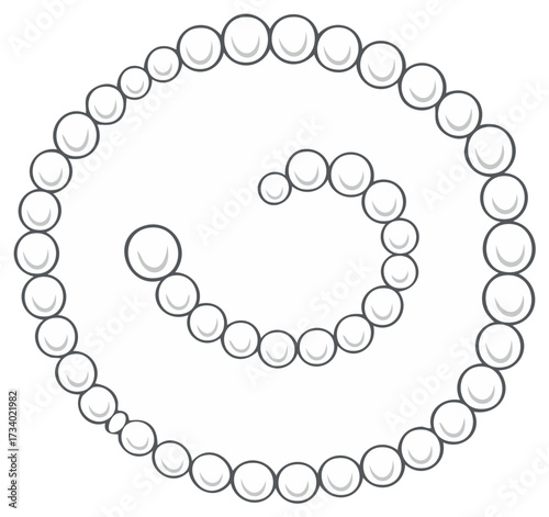 Pearl Spiral Shape Design, Strands of Circular Pearls Pattern, Decorative Arrangement