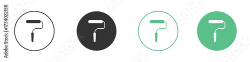 Paint roller icons concepts. black sign set