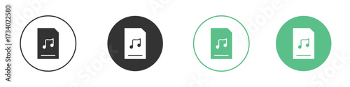 Music File icons concepts. black sign set