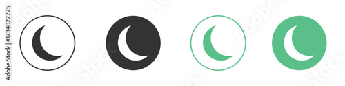 Moon icons concepts. black sign set
