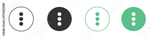 Menu dots icons concepts. black sign set